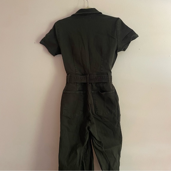 GOOD AMERICAN Moss Fit For Success Palazzo Jumpsuit
 Dark Green - Picture 6 of 10